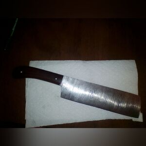 Damascus Steel Knife with Dark Handle